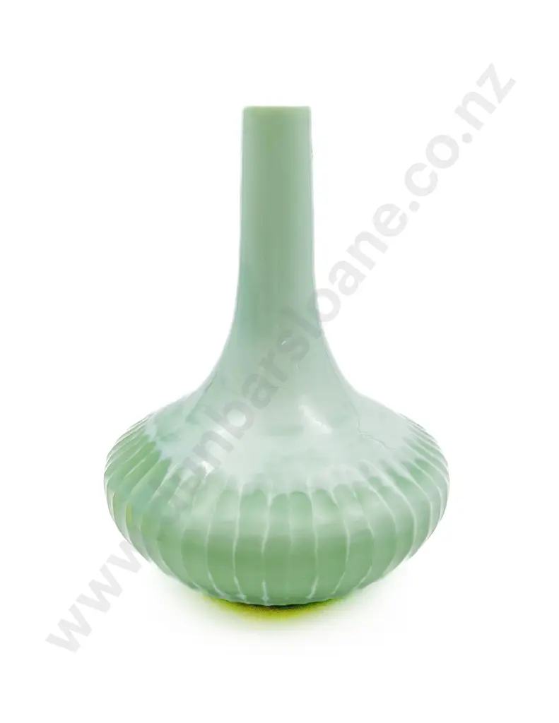 Large Hand Cut Mid Century Glass Vase Image 1++