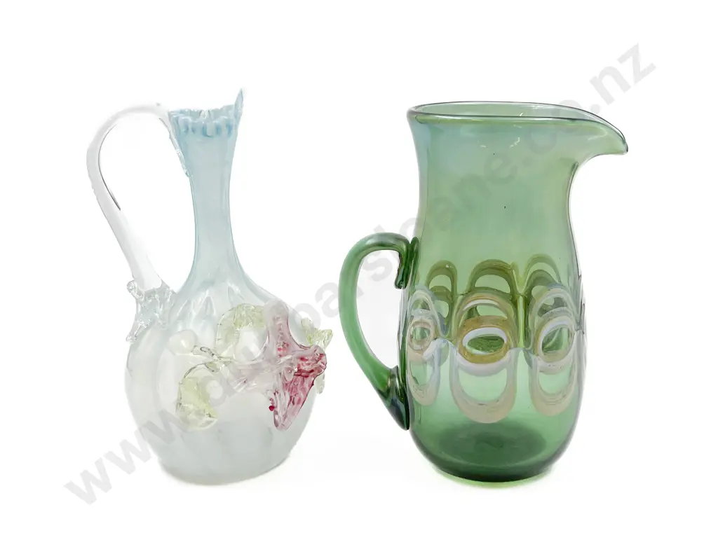 Two Mid Century Art Glass Jugs Image 1++