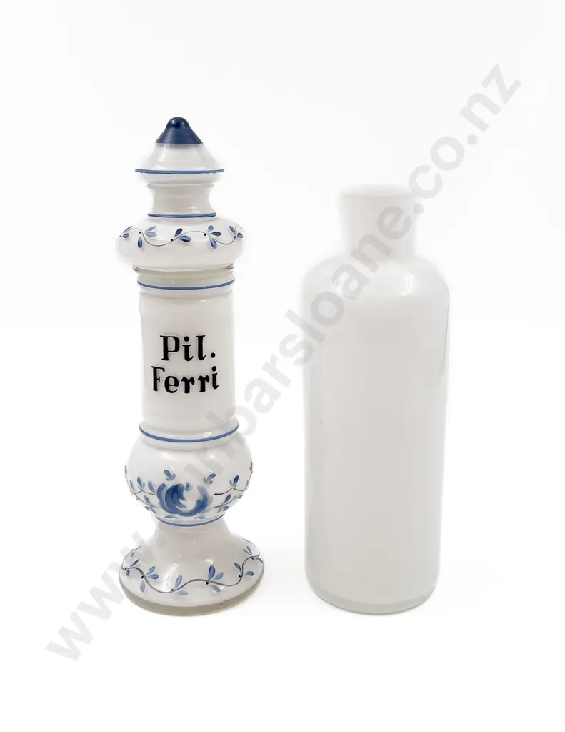 Glass Apothecary Jar Together With Frosted Glass Bottle Image 1++