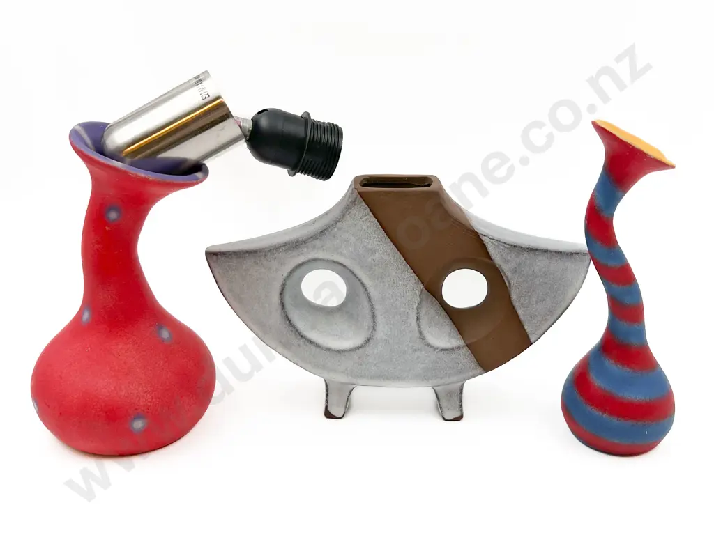 Three Abstract Vases (One Converted to Lamp) Image 1++
