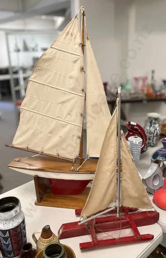 Model Pond Yacht Together With Smaller Model Boat Image 1++