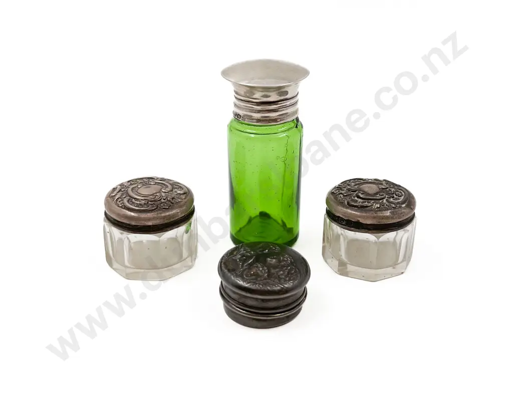 Four S/S Topped Vanity Pots Image 1++