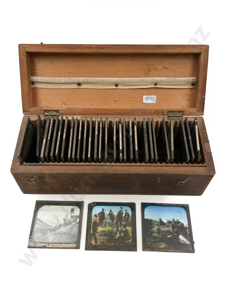 Two Cases of Assorted Vintage Glass Photographic Slides Naval and Military Image 1++