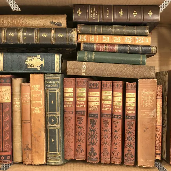 Box of Assorted Books Including Oliver Cromwell's Letters & Speeches Volumes 1-5