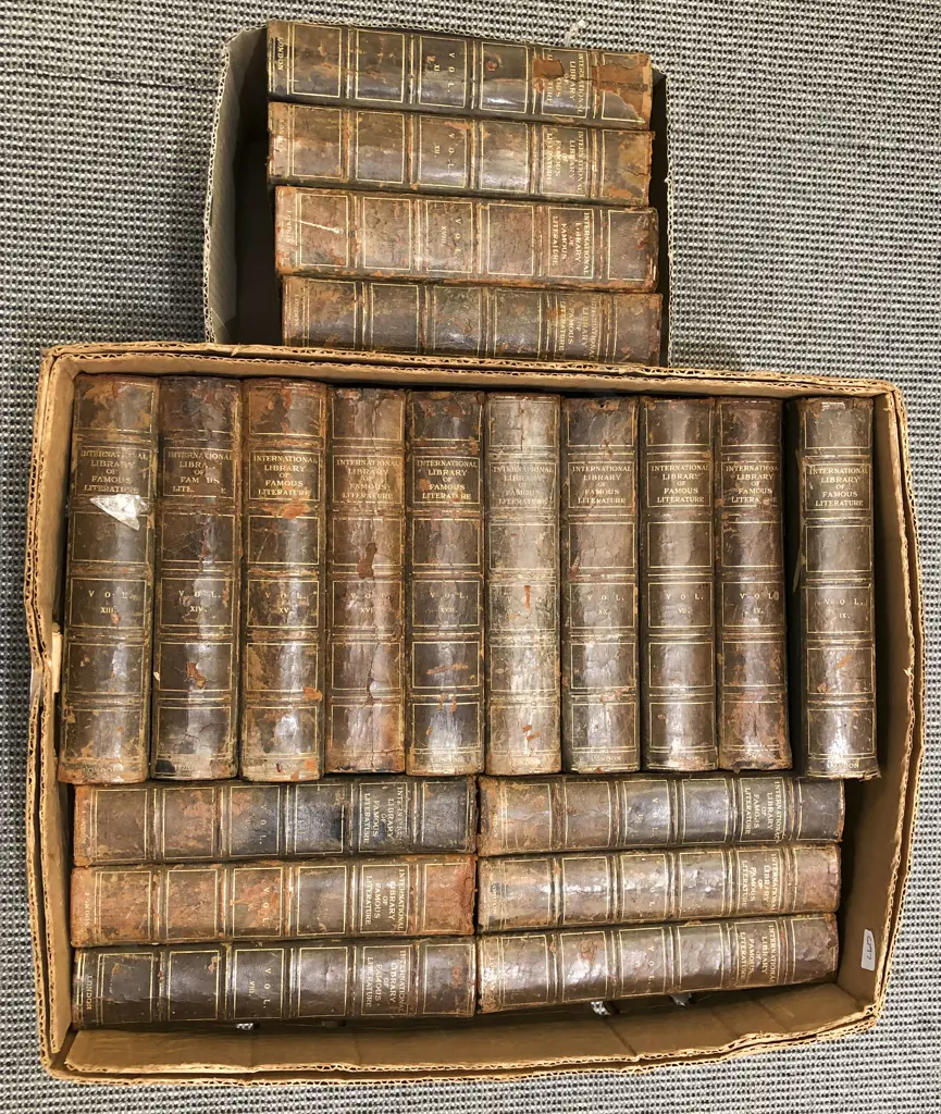 Two Boxes of Assorted Volumes of International Library of Famous Literature Image 1++