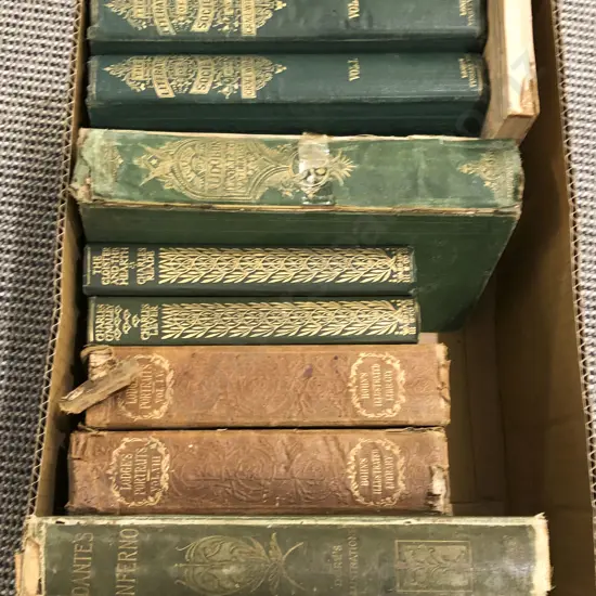 Small Box of Assorted Books Including the Literature of Society Volume 1-2 Together with Dante's Inferno