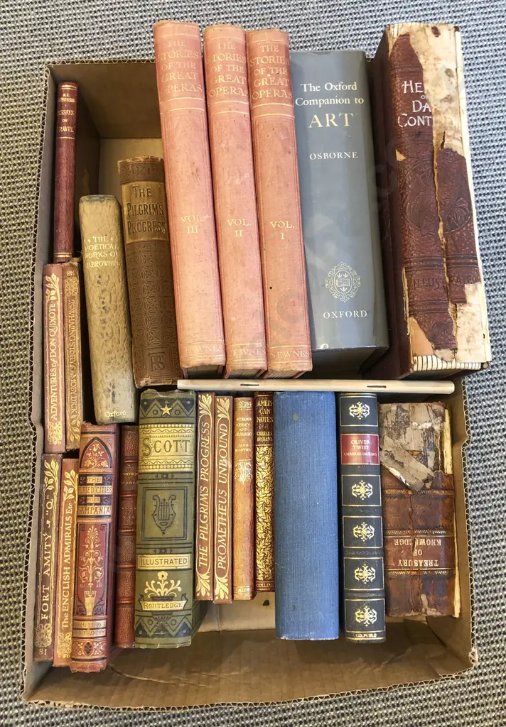 Box of Assorted Books Including The Pilgrim's Progress by John Bunyan Image 1++