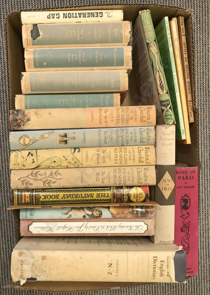 Box of Assorted Books Including King Of Paris By Guy Endore Image 1++