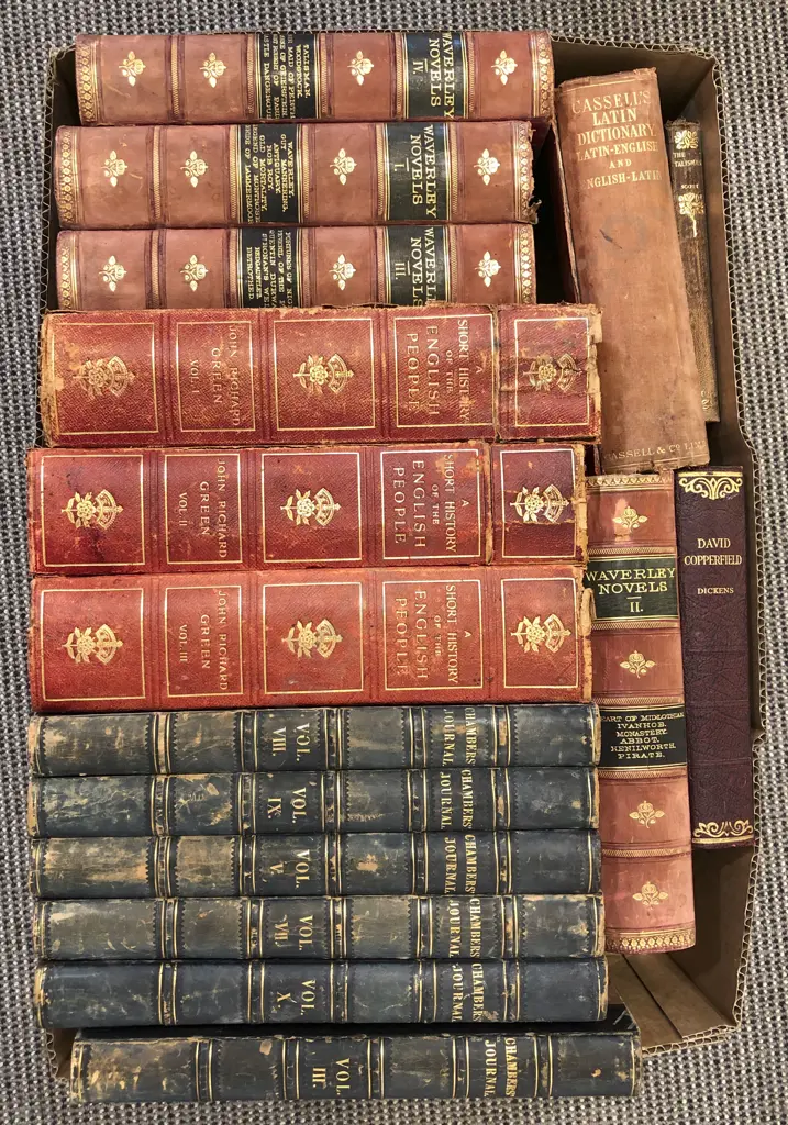 Box Quantity of Books Including Volumes 1 - 4 of Waverly Novels Image 1++