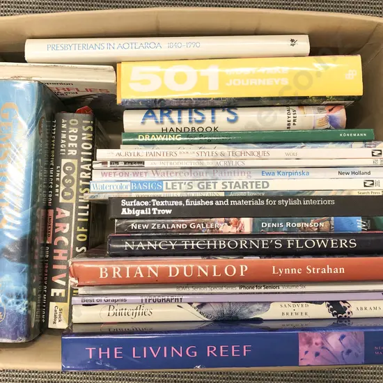 Box of Assorted Books Including Art Reference Volumes