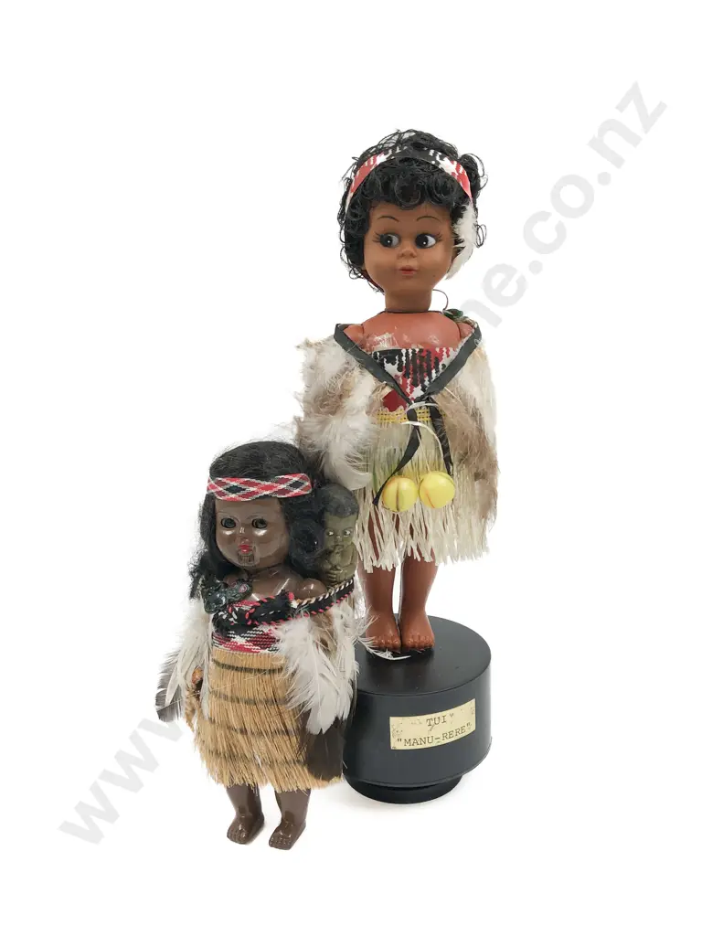 Two NZ Maori Dolls Incl. Tui "Manu-Rere" - Musical Maori Maiden Image 1++