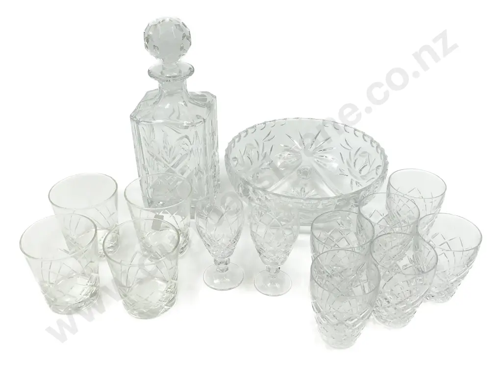 Qty of Assorted Crystal Including Royal Doulton Decanter Image 1++