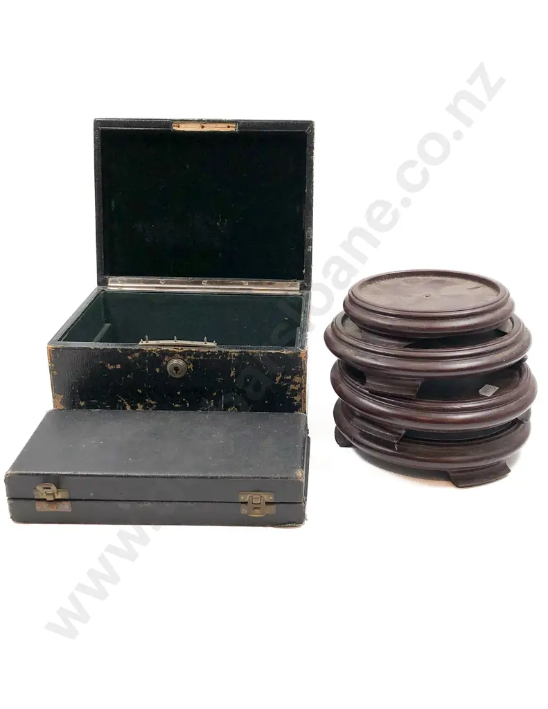 Two Vintage Boxes Together with Four Vase Stands Image 1++