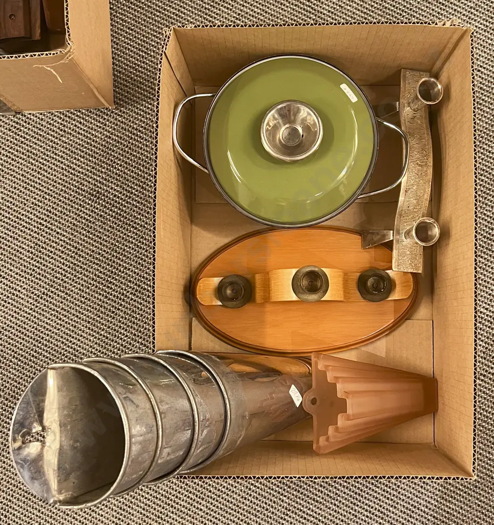 Box of Assorted Vintage Including Wall Sconces and Candle Holders etc Image 1++