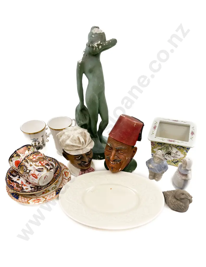 Box Of Assorted Including China and Figures Image 1++