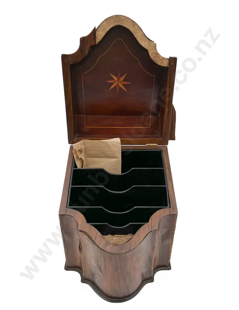 Georgian Mahogany Inlaid Lidded Knife Box Image 1++