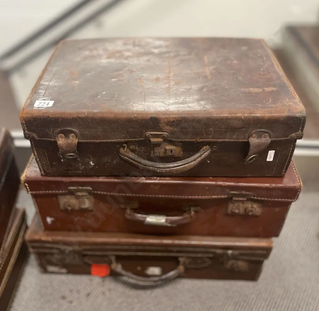 Three Vintage Leather Briefcases Image 1++