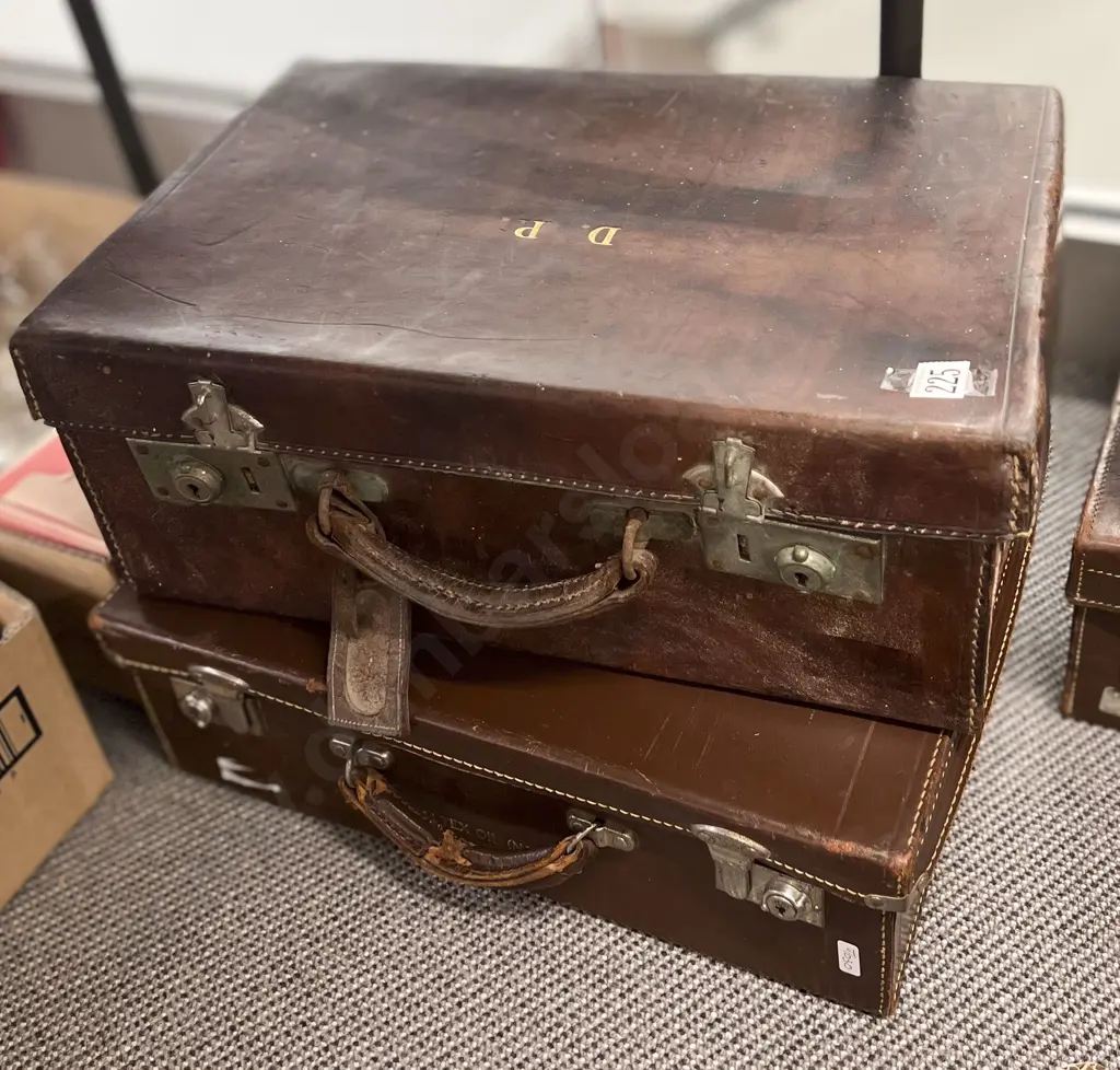 Two Vintage Leather Briefcases Image 1++