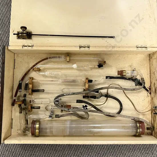Vintage English Made Soil Testing Kit In Wooden Case