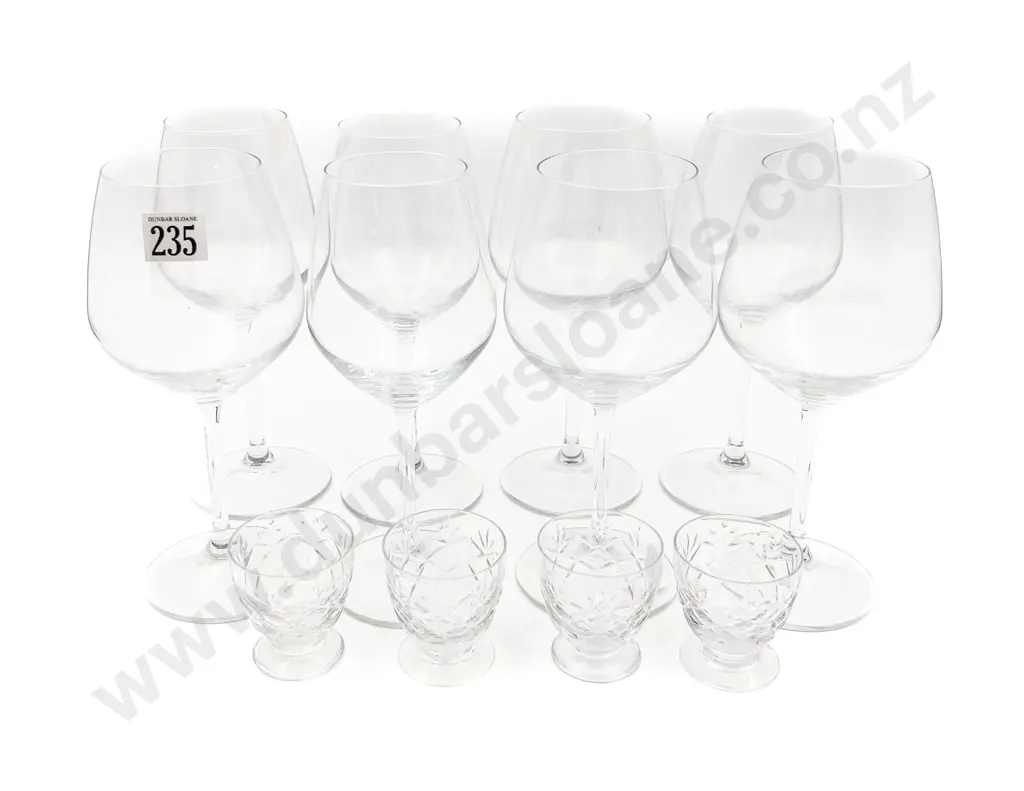 Eight Wine Glasses and Four Crystal Liqueur Glasses Image 1++