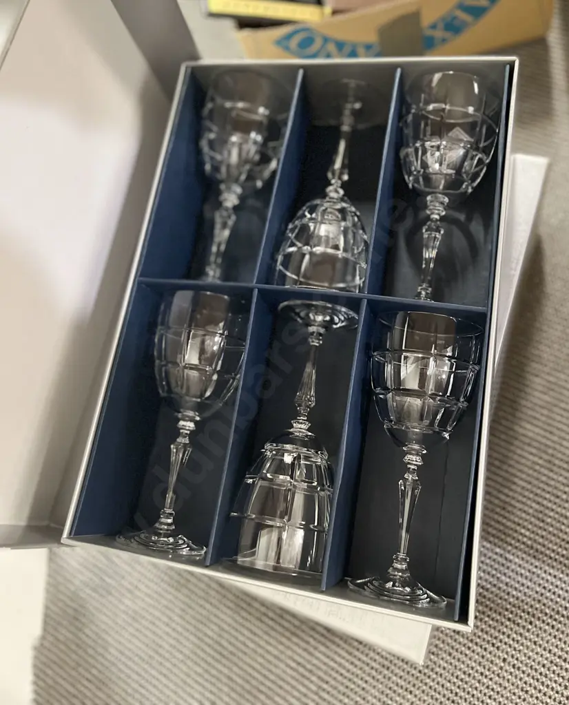 Two Boxes of Assorted Bohemia Crystal Glasses (Incomplete) Image 1++