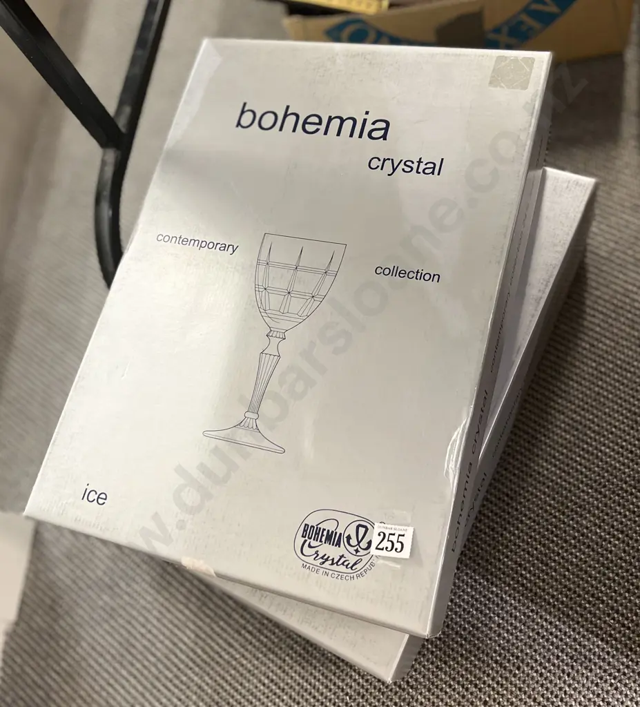 Two Boxes of Assorted Bohemia Crystal Glasses (Incomplete) Image 1++