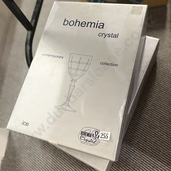 Two Boxes of Assorted Bohemia Crystal Glasses (Incomplete)