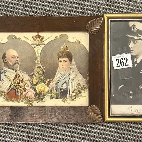 Edward VII 1922 Signed Photo Together with Edward VII & Queen Alexandra Print