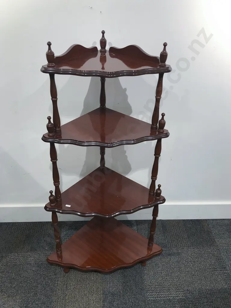 Mahogany Four Tier Corner What Not Image 1++