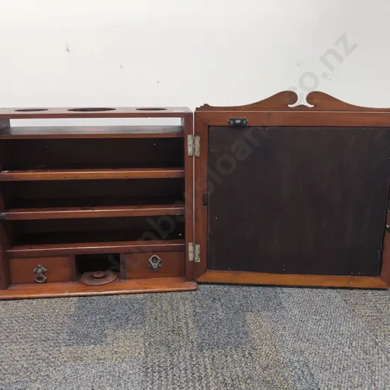 Victorian Mirror Door Cabinet with Shelfed Interior