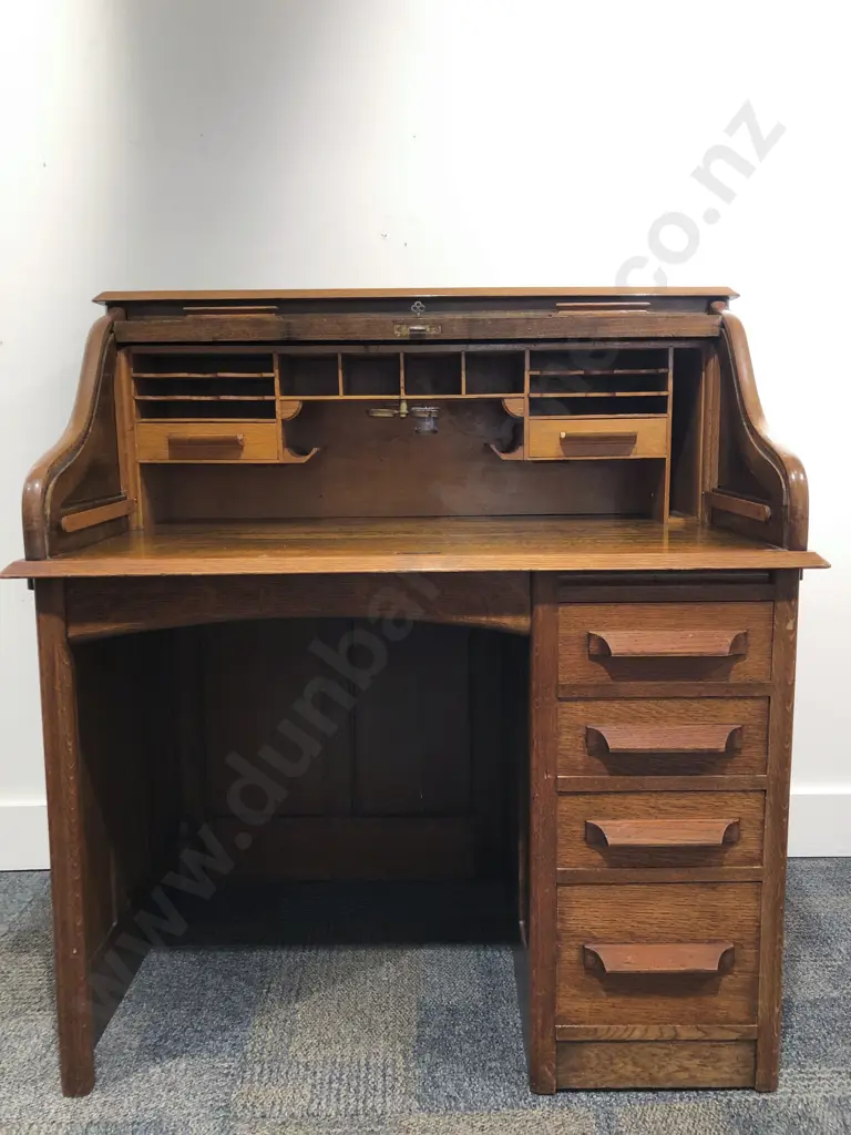Oak Roll Top Desk Image 1++