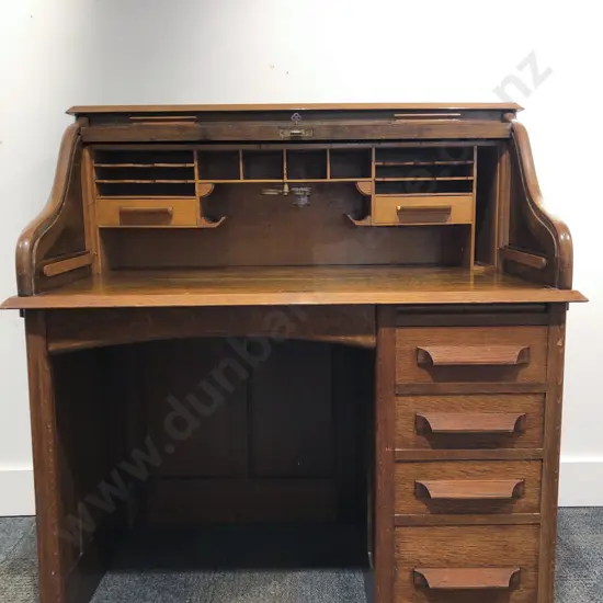 Oak Roll Top Desk
