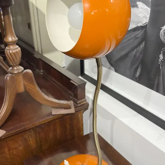 Retro Orange Table Lamp with Adjustable Neck