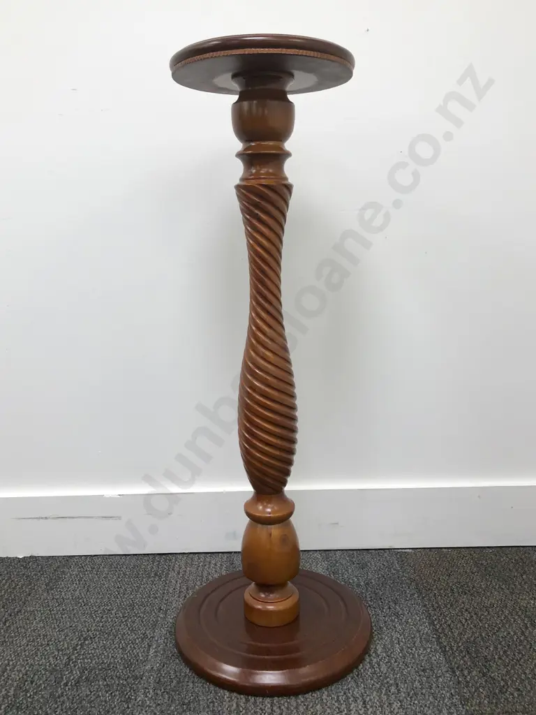 Turned Wood Plant Stand Image 1++