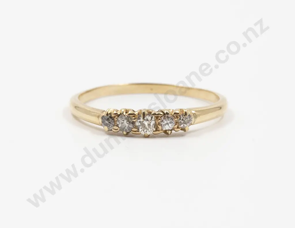 Victorian 18ct Five Stone Diamond Bridge Ring Image 1++