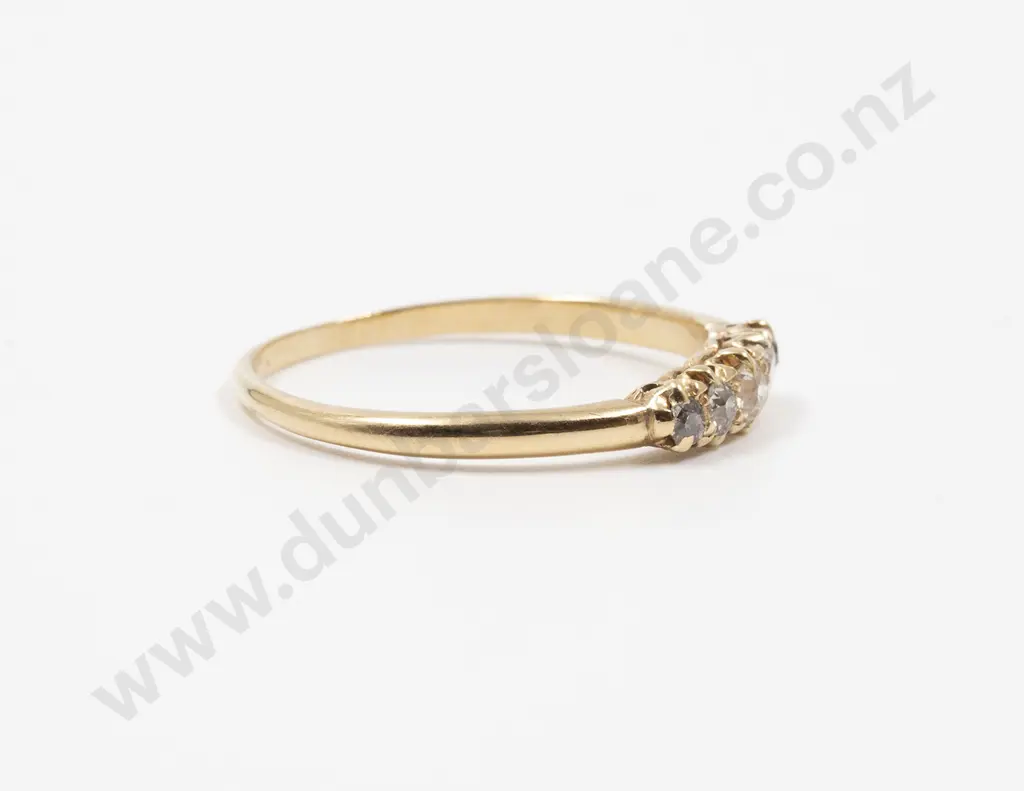 Victorian 18ct Five Stone Diamond Bridge Ring Image 1++