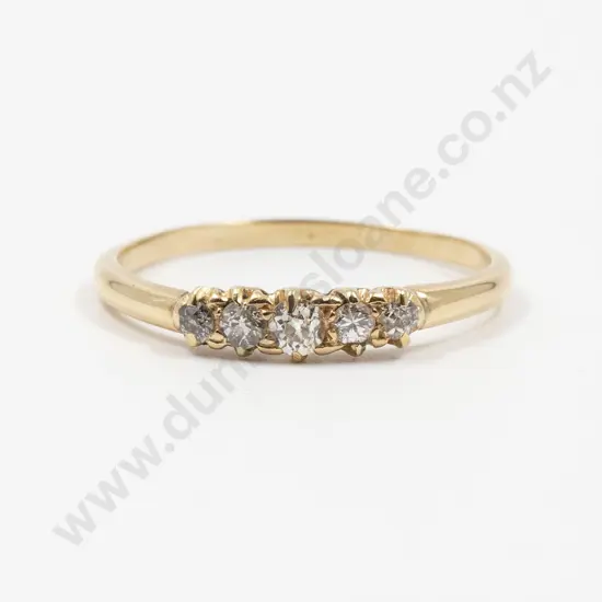 Victorian 18ct Five Stone Diamond Bridge Ring