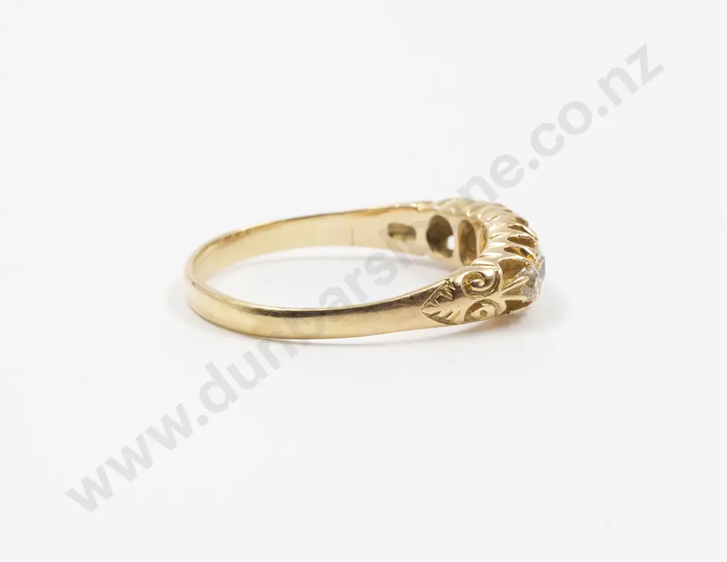 Victorian 18ct Five Stone Diamond Bridge Ring Image 1++
