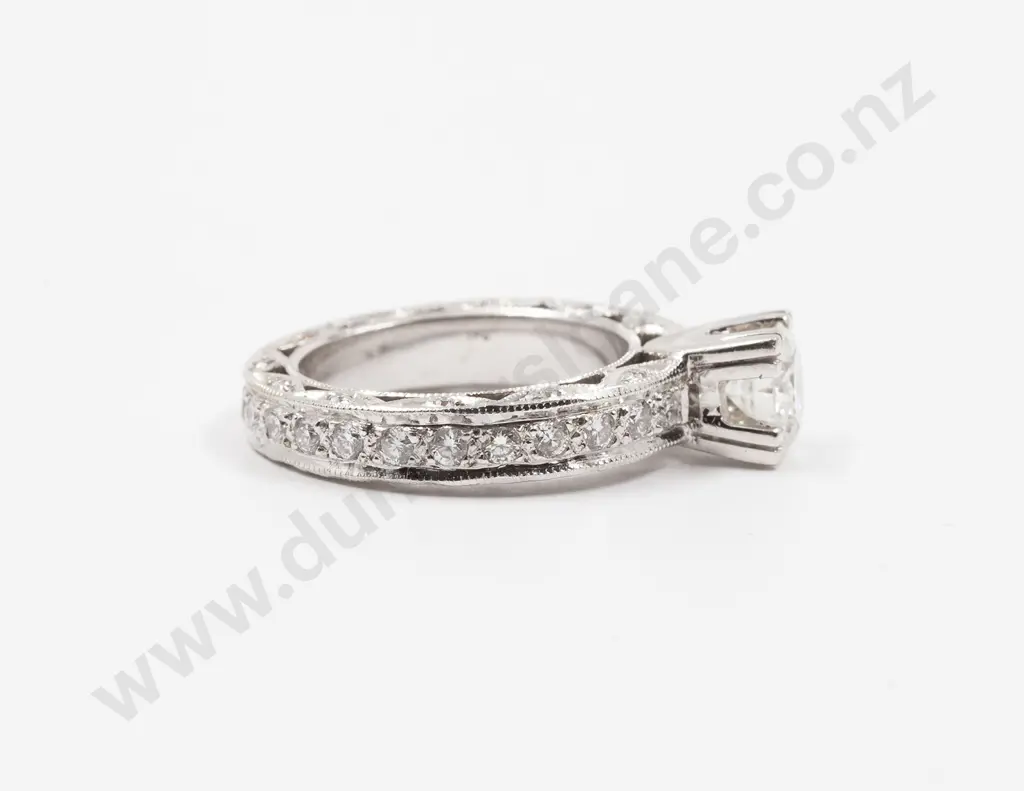 18ct White Gold Solitaire Diamond Ring Image 1++