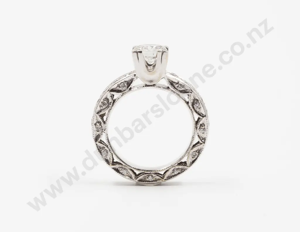 18ct White Gold Solitaire Diamond Ring Image 1++