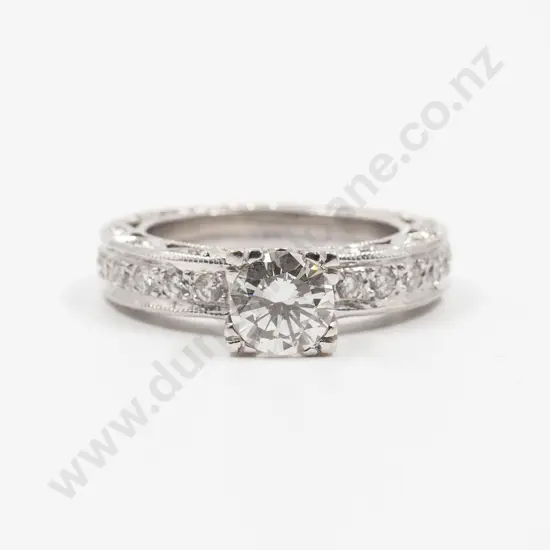 18ct White Gold Solitaire Diamond Ring