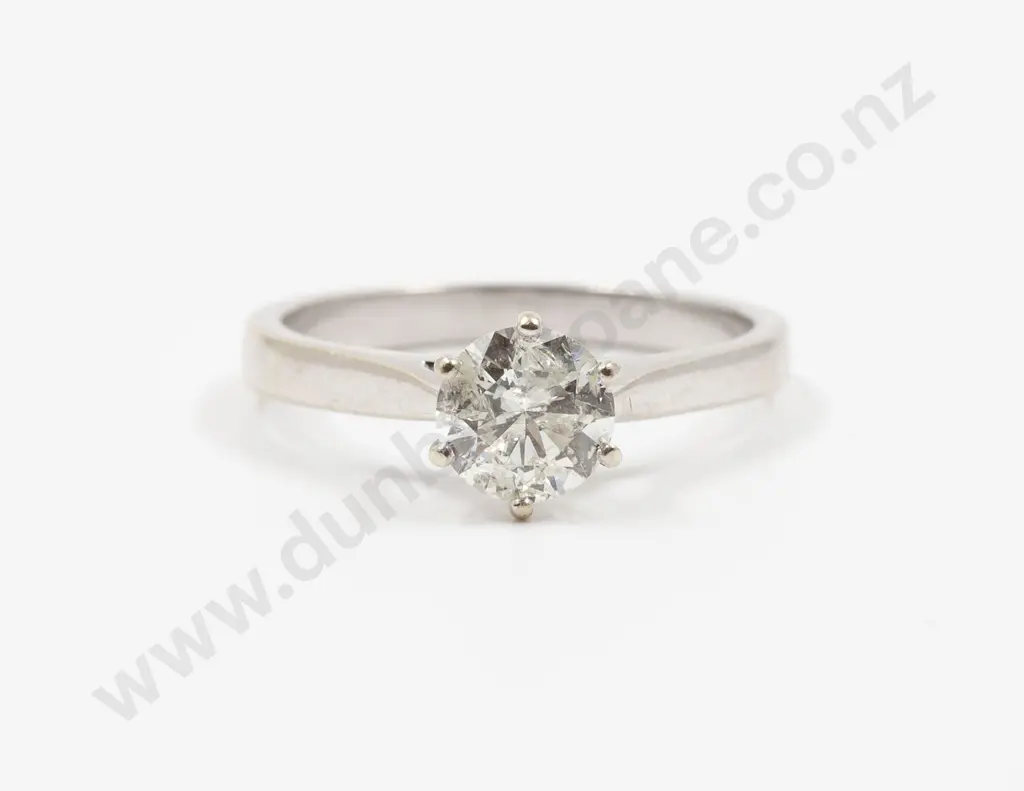 14ct White Gold Solitaire Diamond Ring Image 1++
