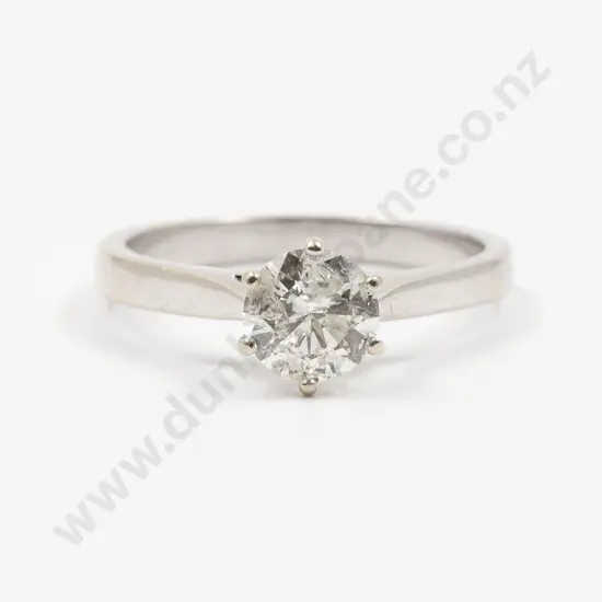 14ct White Gold Solitaire Diamond Ring
