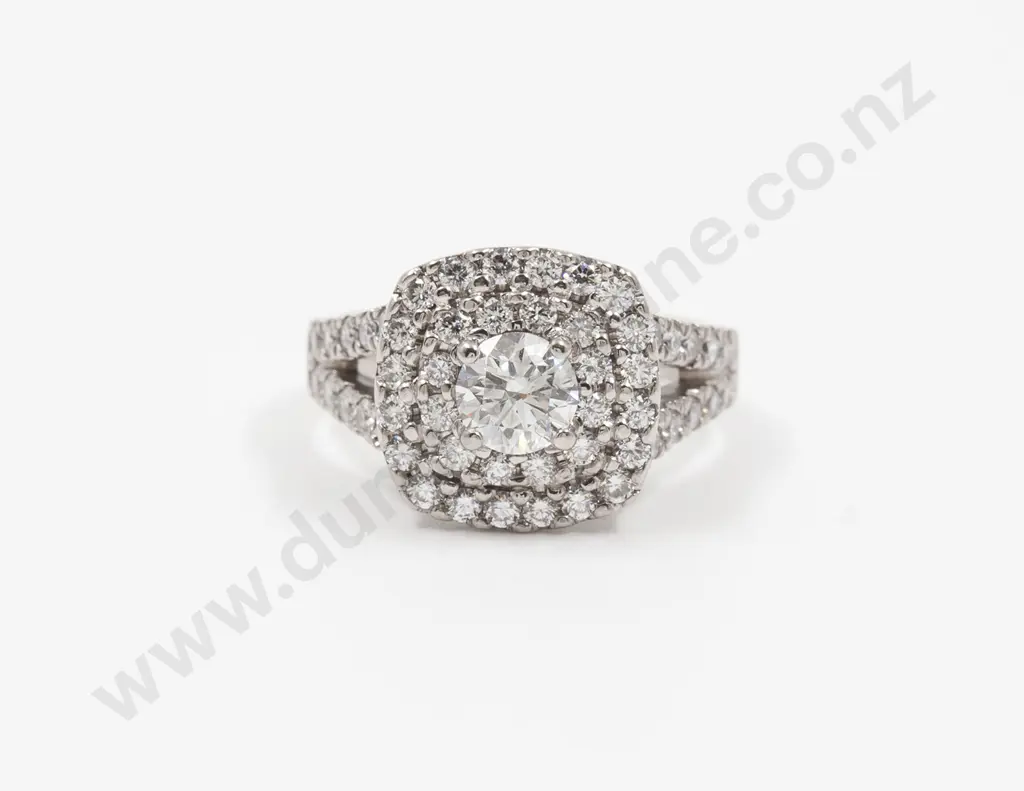 18ct White Gold 55stone Diamond Cluster Ring Image 1++
