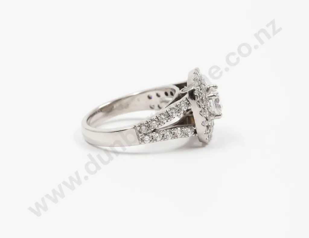 18ct White Gold 55stone Diamond Cluster Ring Image 1++