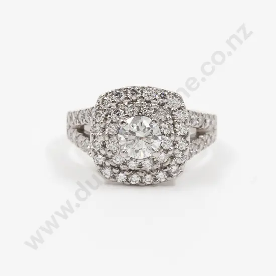 18ct White Gold 55stone Diamond Cluster Ring