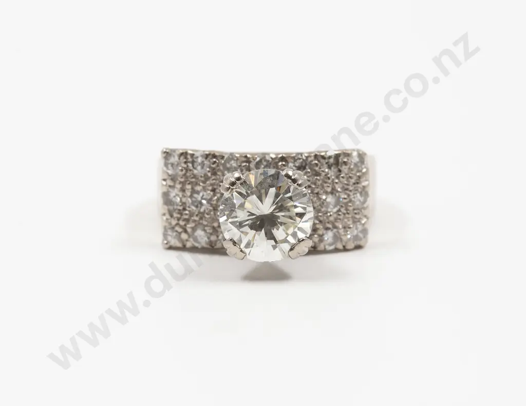 14ct White Gold Solitaire Diamond Ring Image 1++