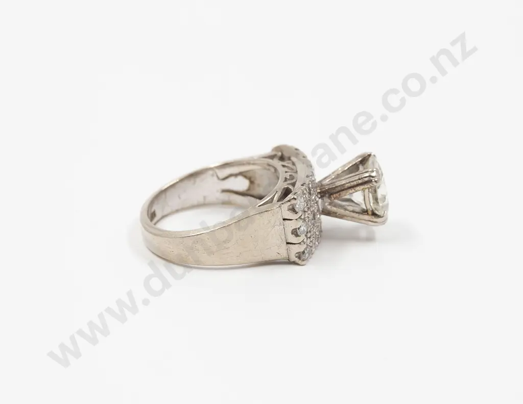 14ct White Gold Solitaire Diamond Ring Image 1++