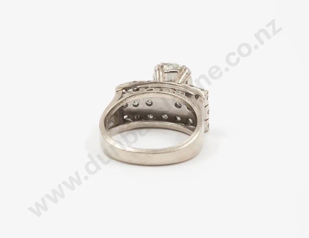 14ct White Gold Solitaire Diamond Ring Image 1++