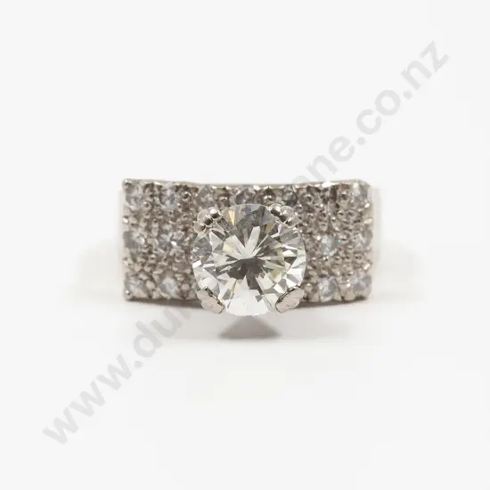 14ct White Gold Solitaire Diamond Ring